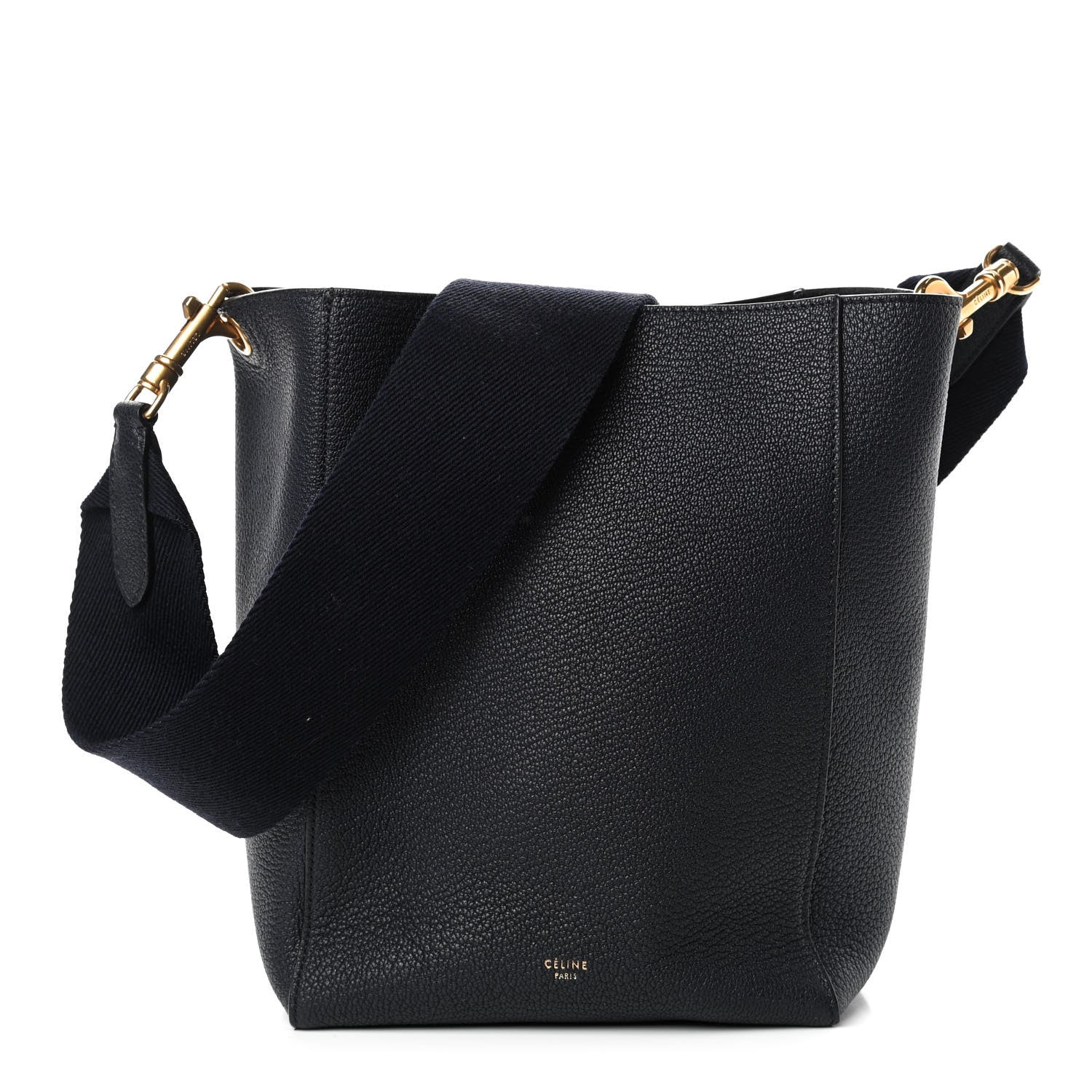 Celine Soft Grained Calfskin Small Sangle Bucket Bag Navy 1 of 9