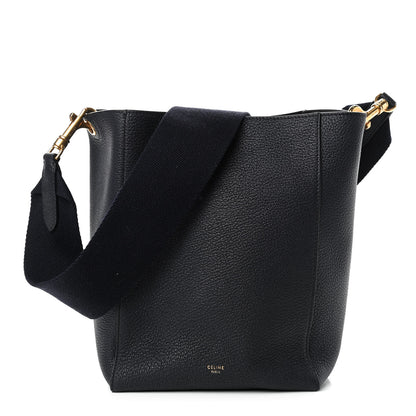 Celine Soft Grained Calfskin Small Sangle Bucket Bag Navy 1 of 9