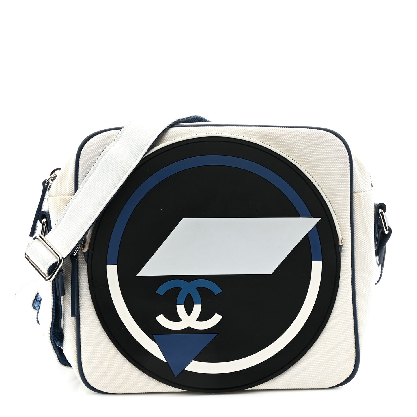 Nylon Rubber Messenger White Blue