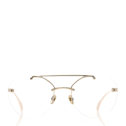 Chanel Titanium CC Pilot Aviator Sunglasses 4272-T Gold 2 of 8