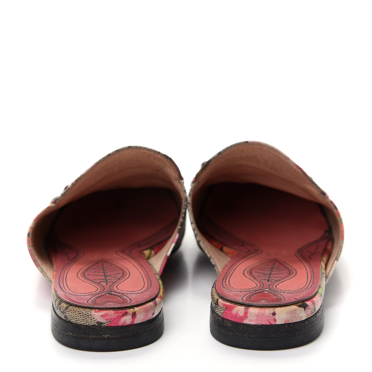 GG Supreme Monogram Blooms Womens Princetown Slippers 37 Beige Multicolor Dry Rose