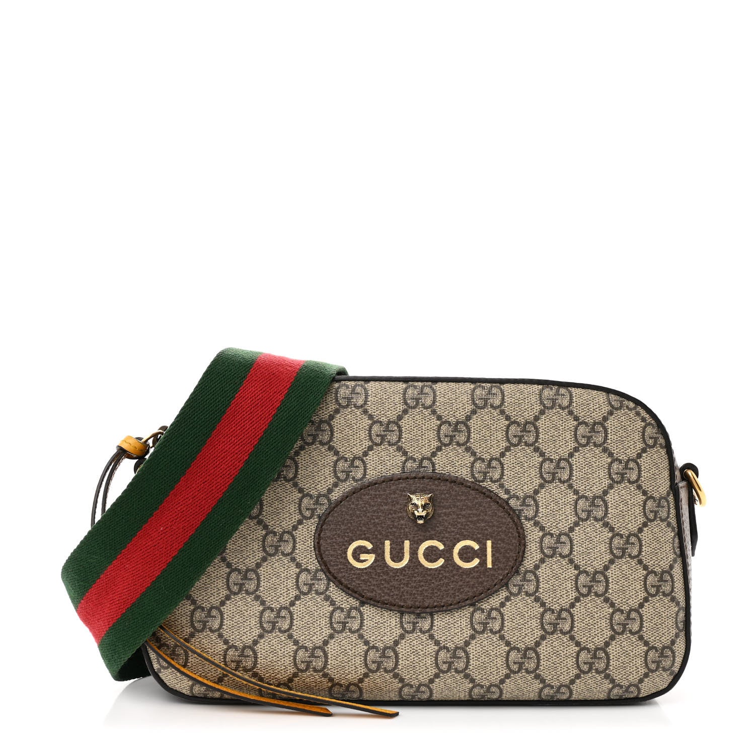 Gucci GG Supreme Monogram Web Neo Vintage Shoulder Bag Beige New Acero Crop 1 of 10
