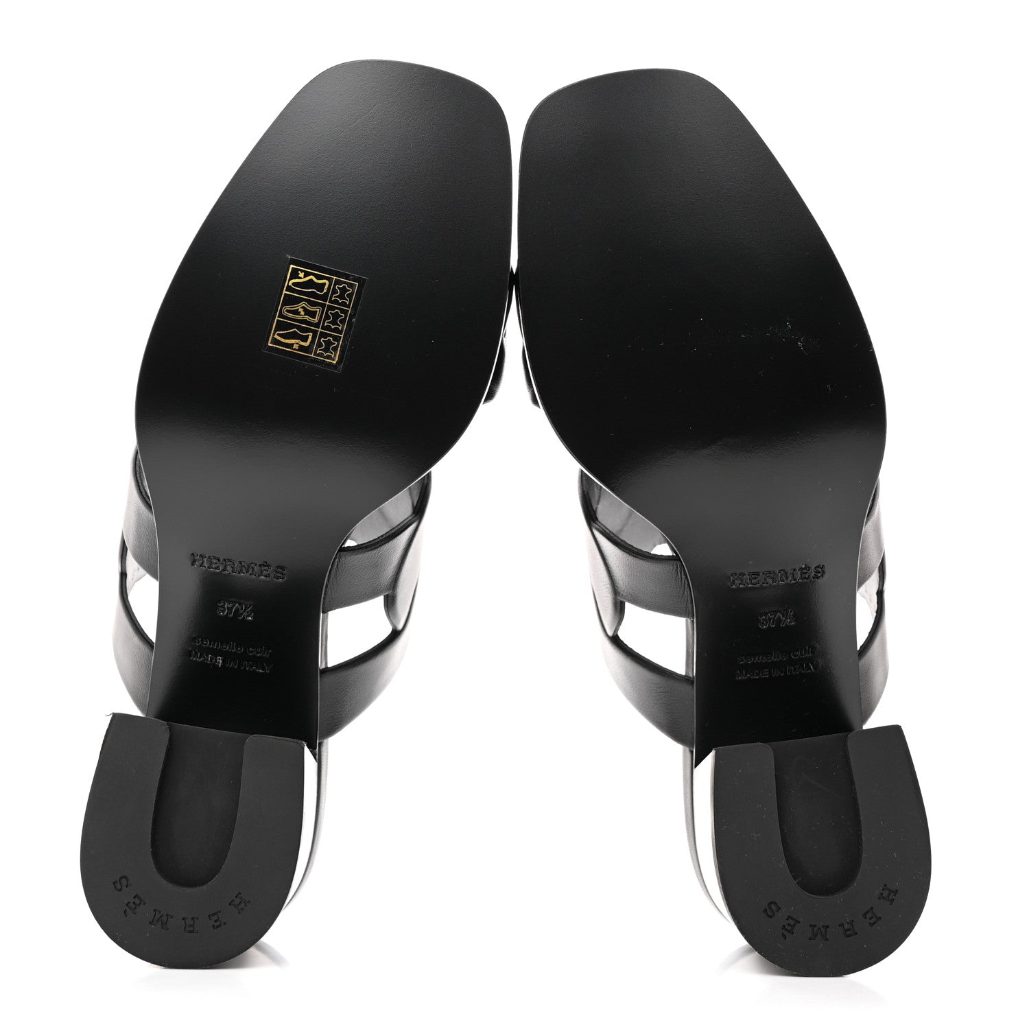 Hermes Nappa Gaby 60 Sandal 37.5 Black 5 of 10