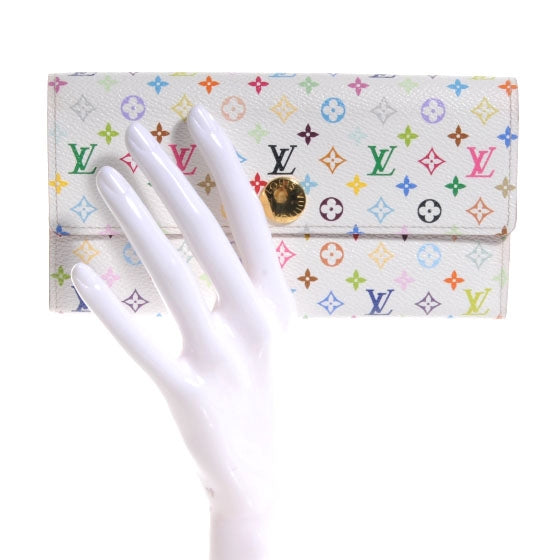 Louis Vuitton Monogram Multicolor Sarah Wallet White Orange 2 of 10