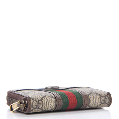 Gucci GG Supreme Web Ophidia Zip Around Card Case Brown 4 of 7