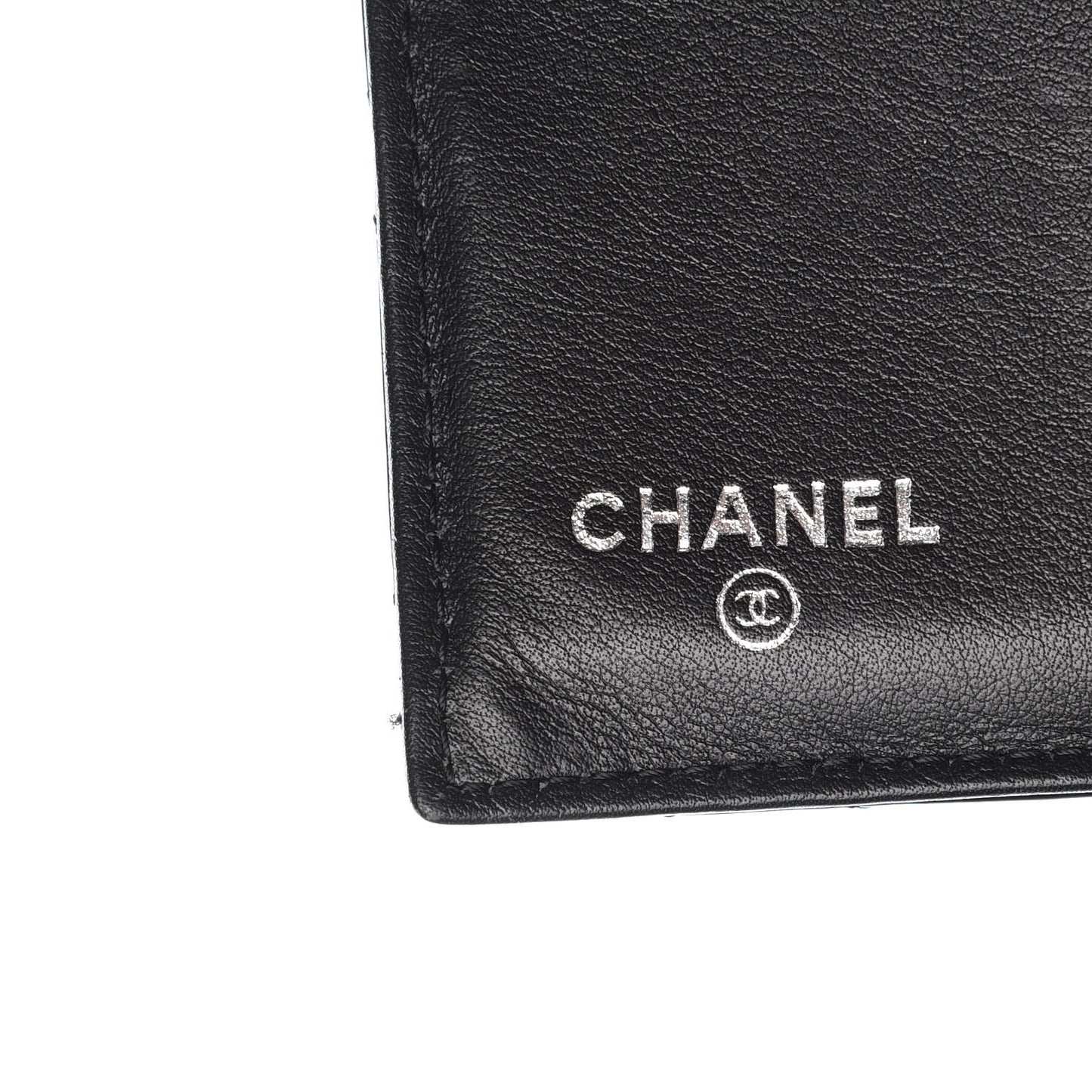Patent Quilted Brilliant Compact Wallet Black