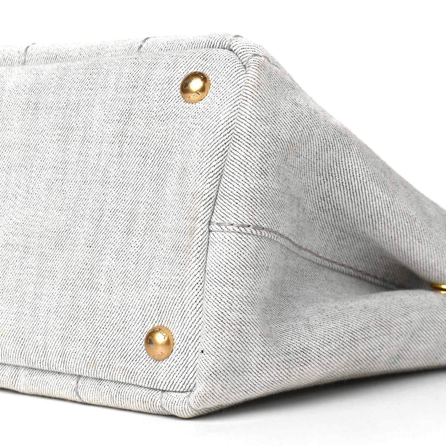 Denim Small Logo Tote Bianco
