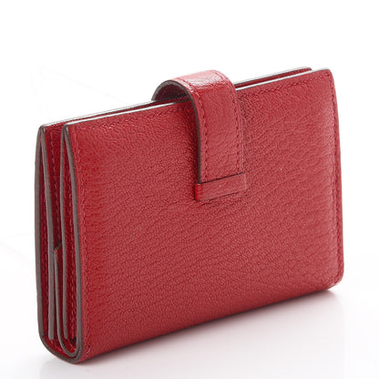 Hermes Chevre Mysore Mini Bearn Wallet Rouge Casaque 3 of 8