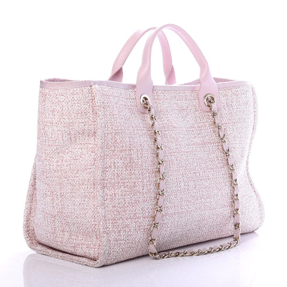 Chanel Straw Lurex Large Deauville Tote Pink 3 of 10