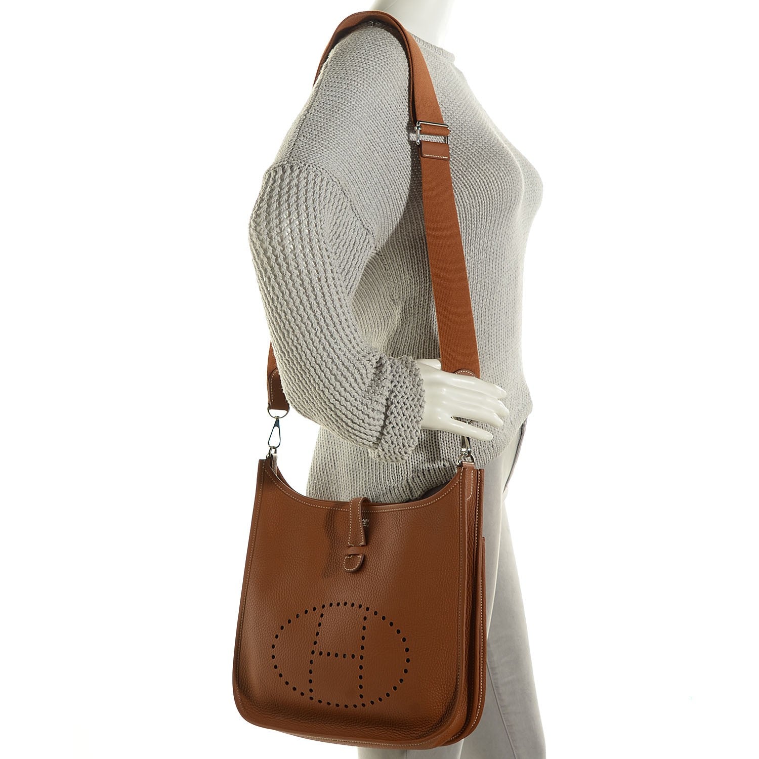 Hermes Taurillon Clemence Evelyne III PM Gold 2 of 15