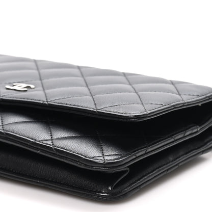 Chanel Lambskin Quilted Wallet On Chain WOC Black 10 of 11