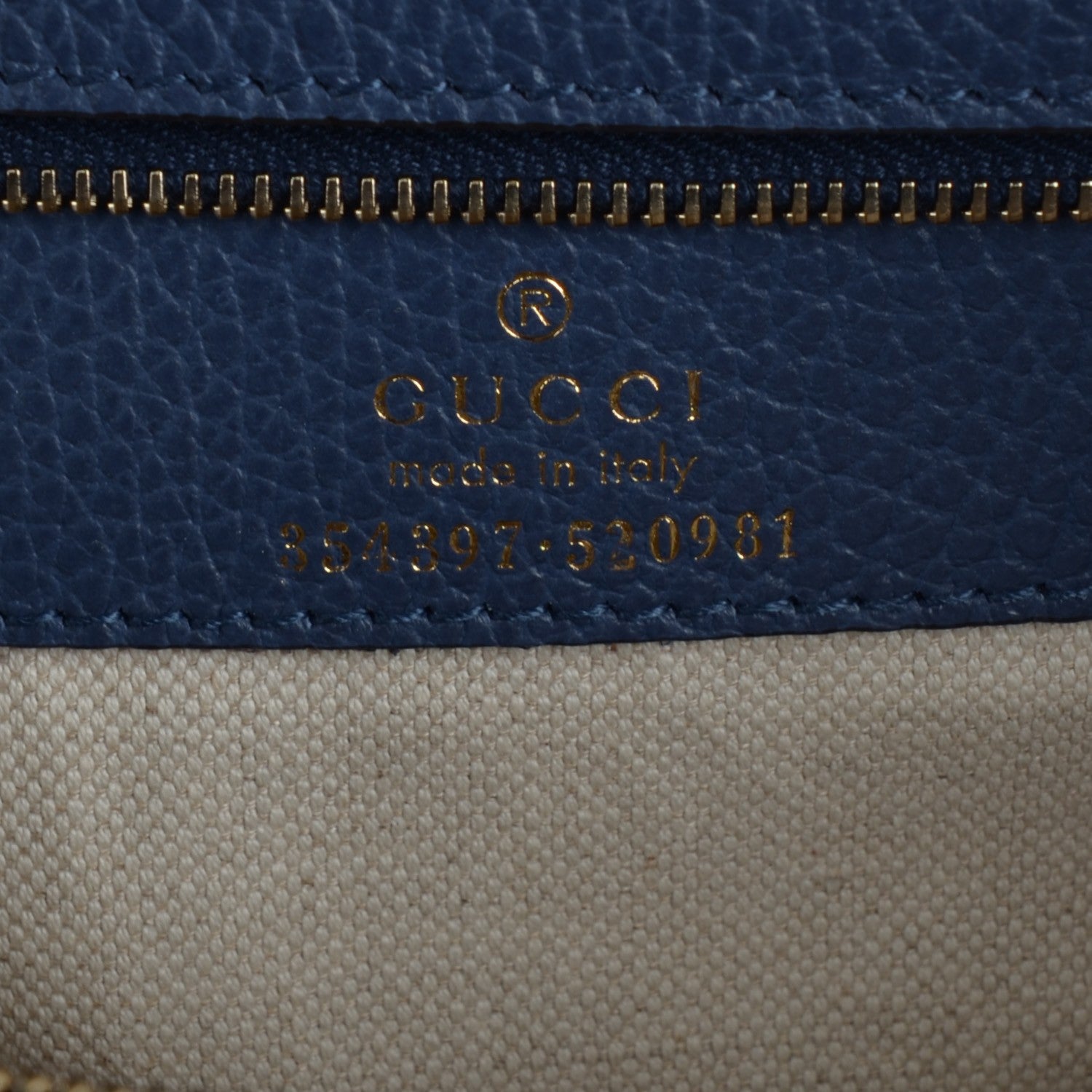 Gucci Dollar Calfskin Medium Swing Tote Peonia Flower Washed Blue 7 of 7
