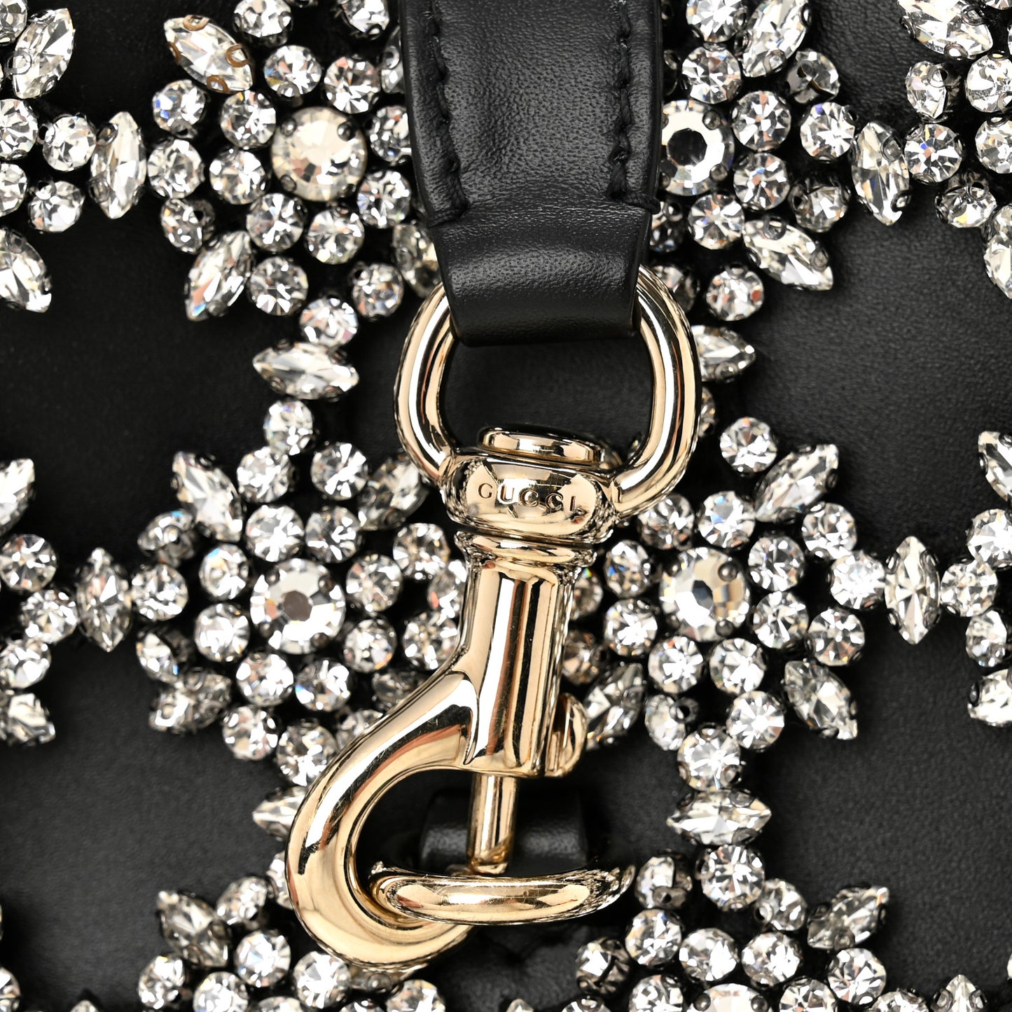 Calfskin Crystal Mini Jackie Notte Bag Black