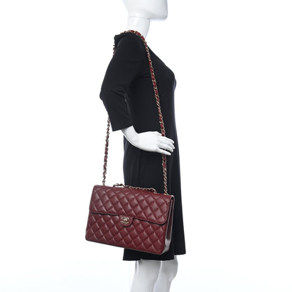 Chanel Caviar Quilted Jumbo Single Flap Bordeaux 2 of 10