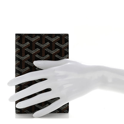 Goyard Goyardine Grenelle Passport Wallet Black Gold 2 of 8