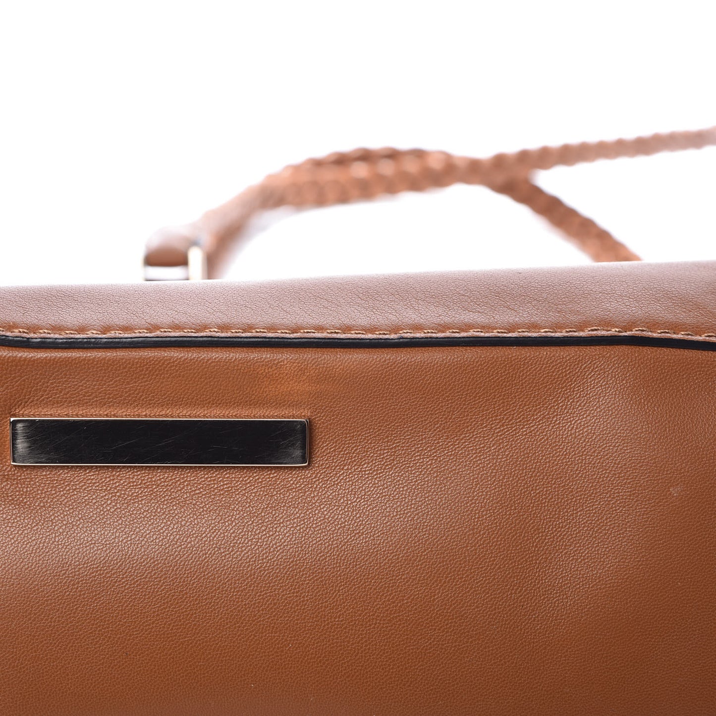 Vitello Lace Demetra Satchel Cognac
