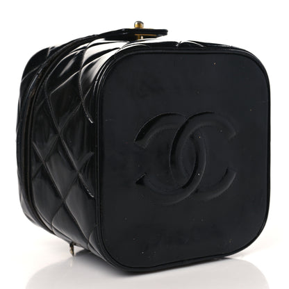 Chanel Patent Quilted Vanity Cosmetic Case Black 3 of 14