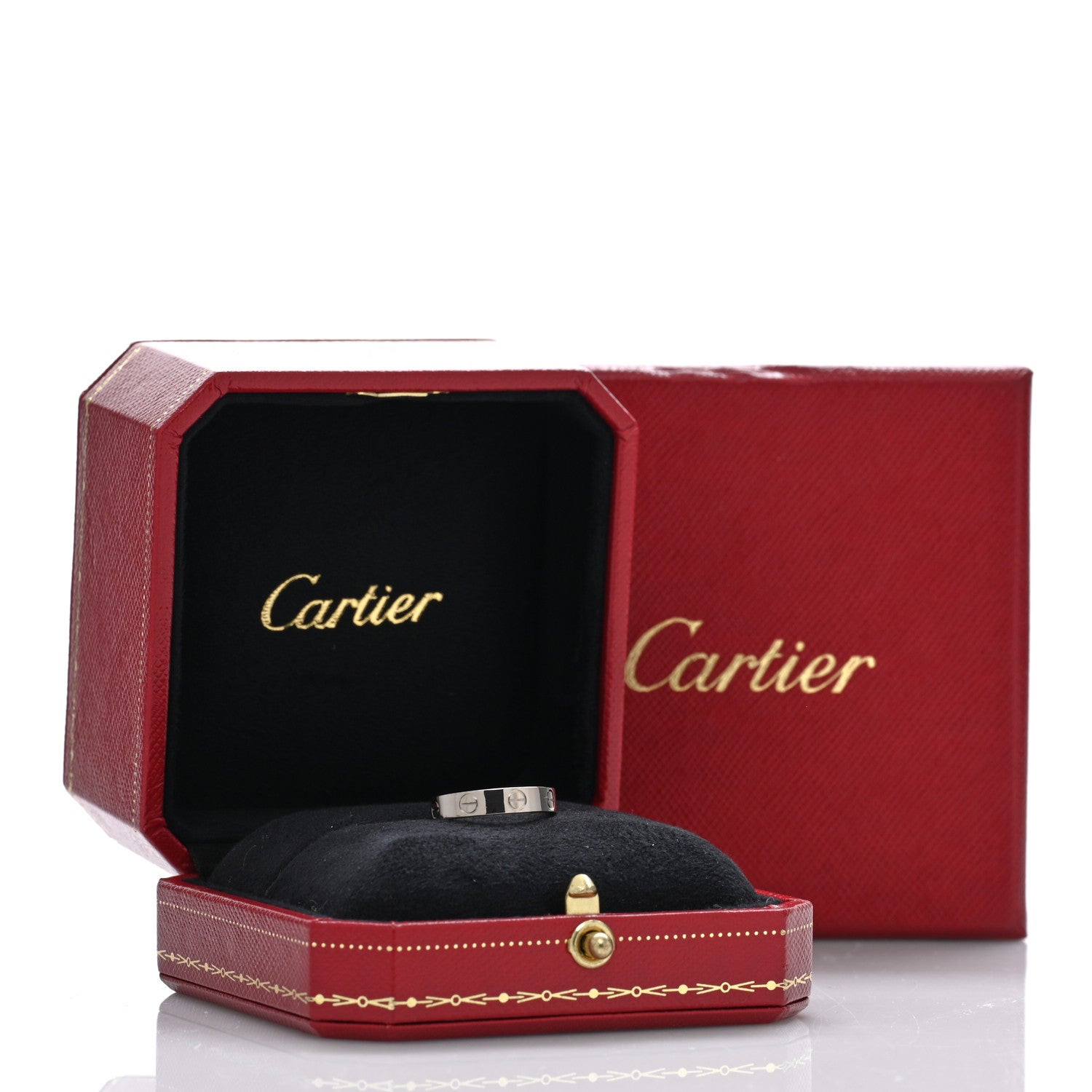 Cartier 18K White Gold 3.5mm LOVE Wedding Band Ring 48 4.5 5 of 5
