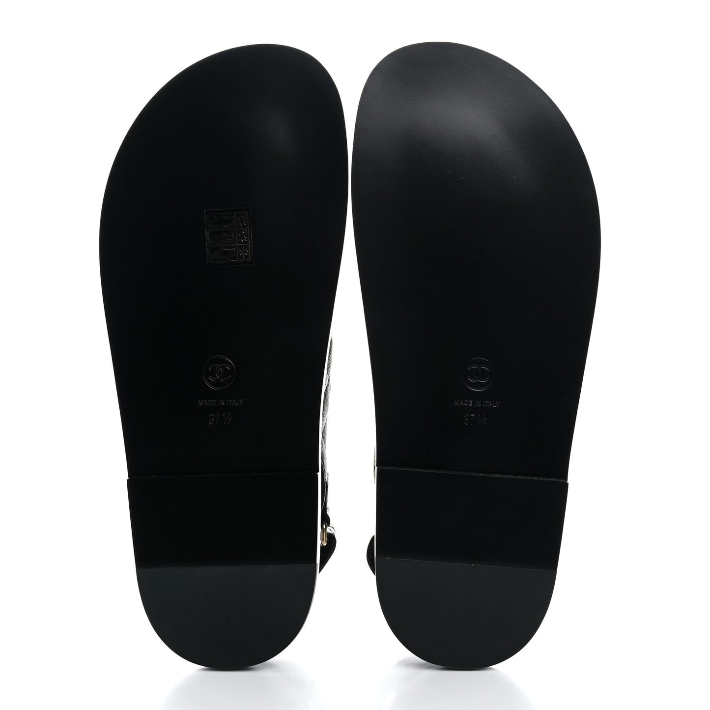 Grained Calfskin Velcro Dad Sandals 37.5 Black