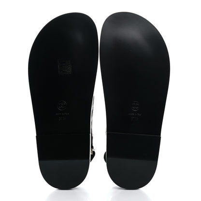 Chanel Grained Calfskin Velcro Dad Sandals 37.5 Black 6 of 10