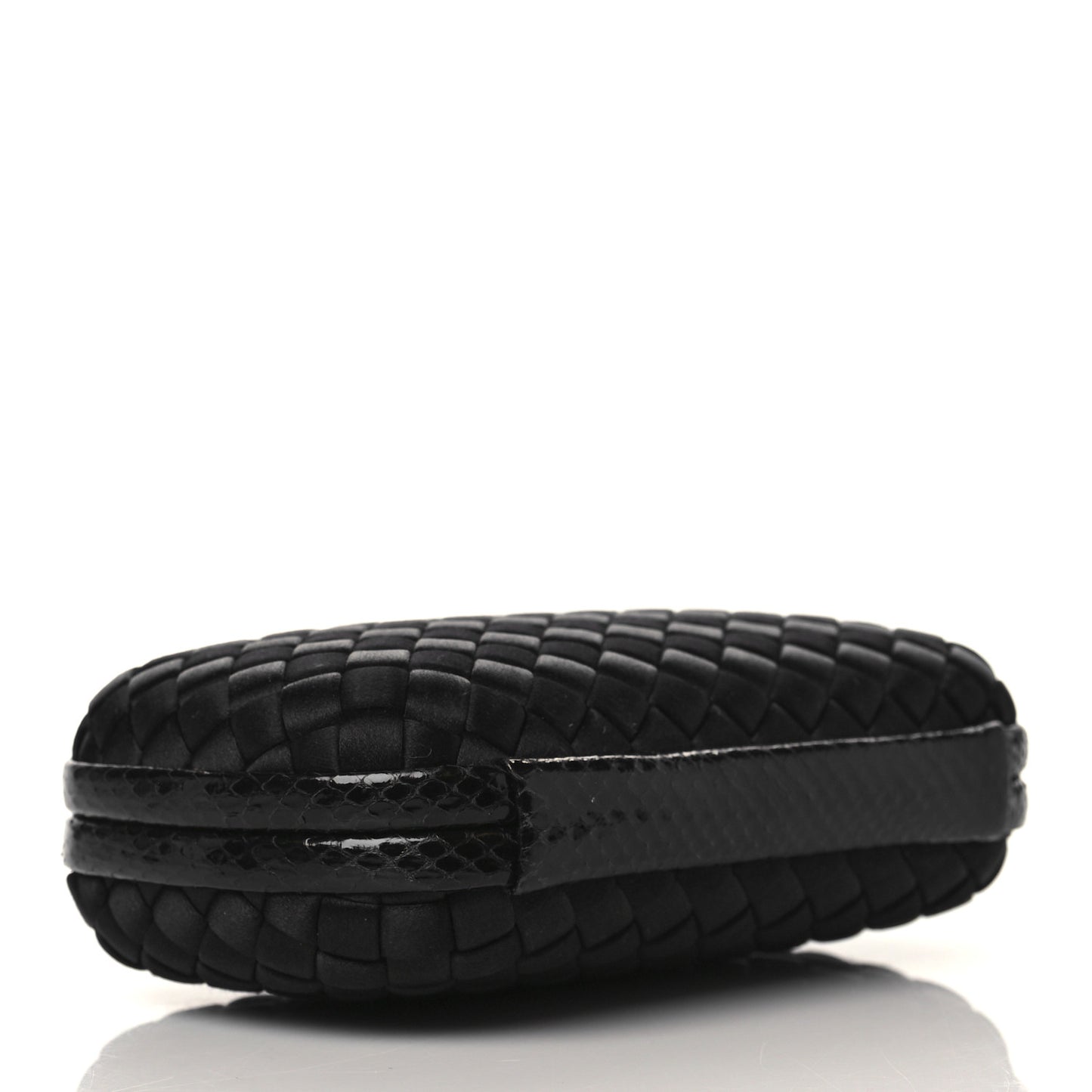 Satin Intreccio Impero Ayers Knot Clutch Black