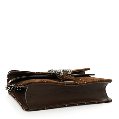 Gucci Velvet Moon Calfskin Crystal GG Monogram Small Dionysus Shoulder Bag Brown Vintage Cocoa Black Diamond 4 of 10