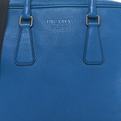 Prada Vitello Daino Briefcase Cobalto 7 of 9