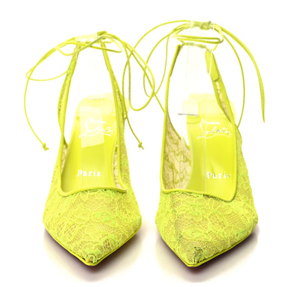 Christian Louboutin Kate Lace 85 Pumps 37 Neon Yellow 2 of 9