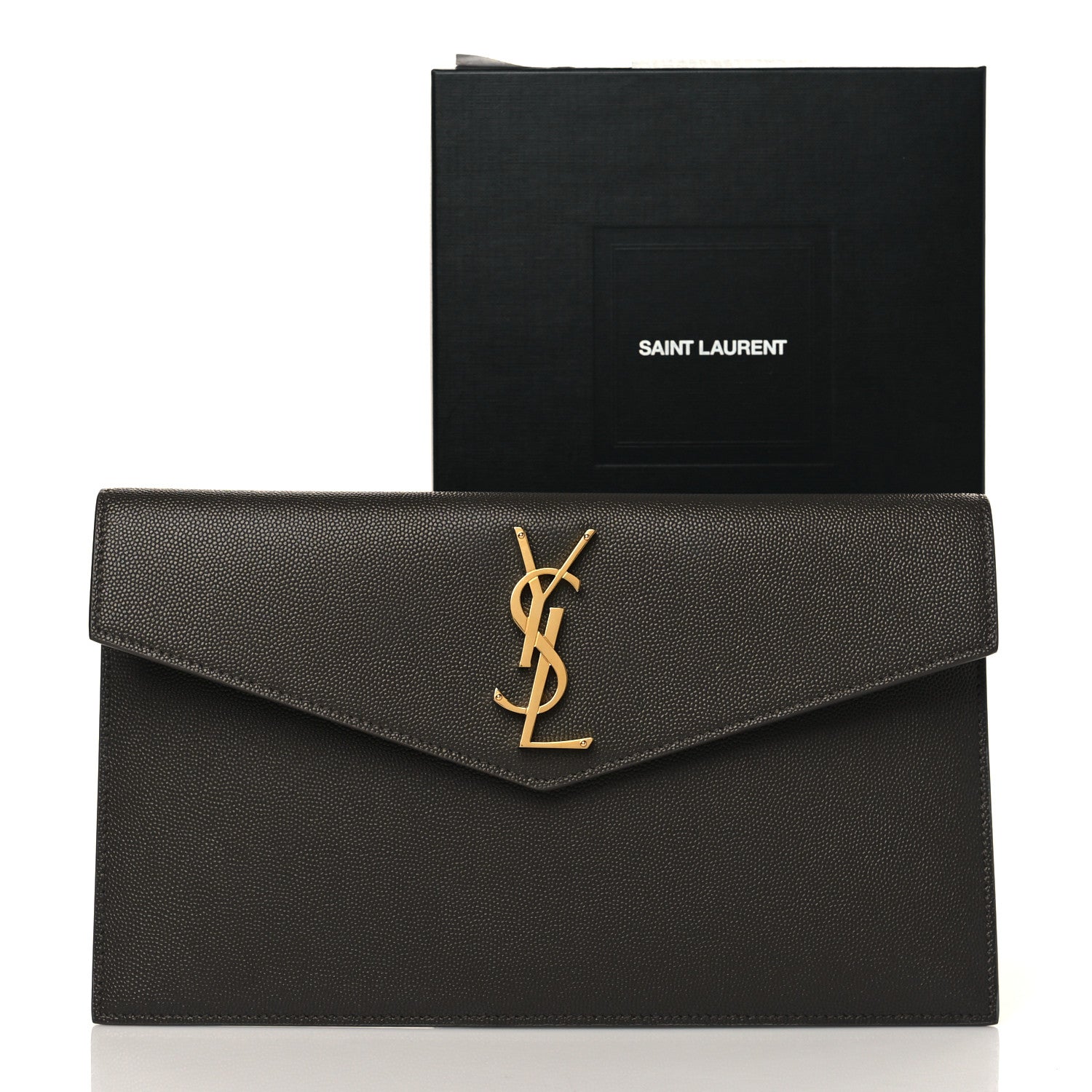 Saint Laurent Grain De Poudre Uptown Pouch Pebble 9 of 9