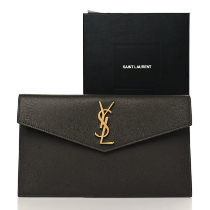 Saint Laurent Grain De Poudre Uptown Pouch Pebble 9 of 9