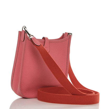 Hermes Taurillon Clemence Amazone Evelyne TPM Rose Azalee Rouge Pivoine 3 of 8