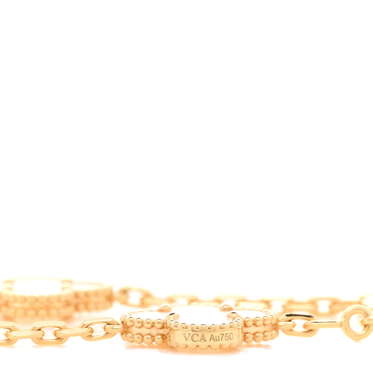 Van Cleef & Arpels 18K Yellow Gold Mother of Pearl 10 Motifs Vintage Alhambra Necklace 4 of 5