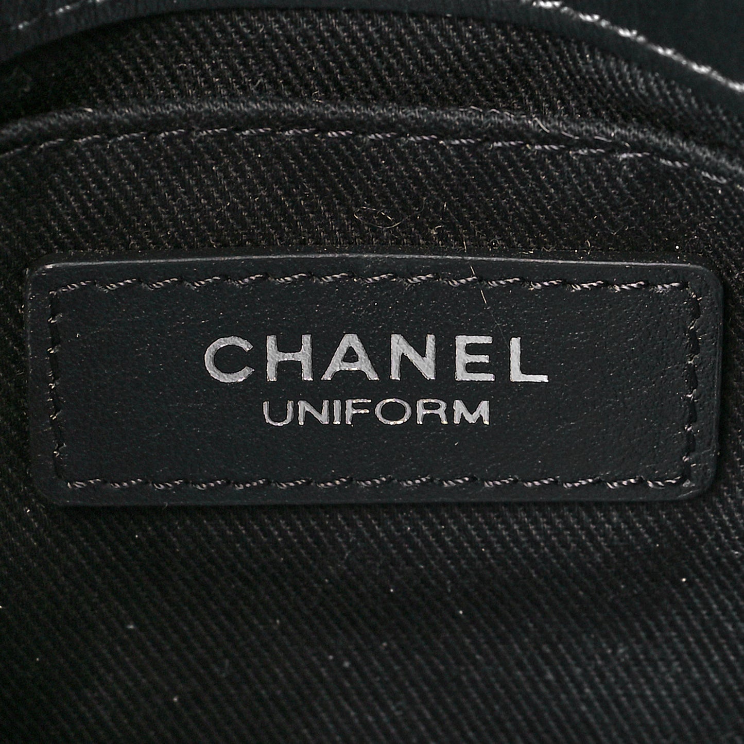 Calfskin Quilted CC Uniform Flap Belt Bag Black