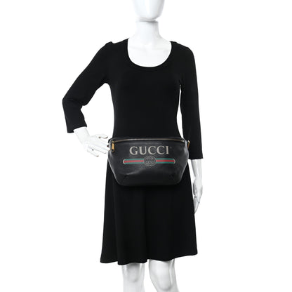 Gucci Grained Calfskin Logo Belt Bag Black 2 of 10