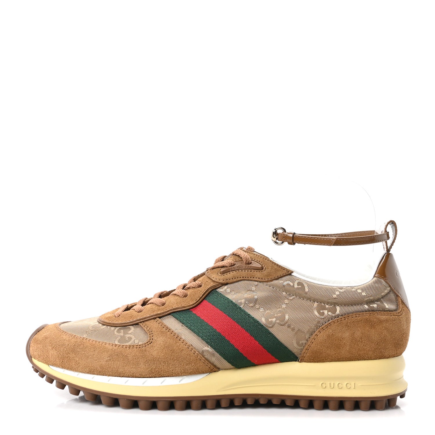 Gucci GG Suede Monogram Web Re-Motion Sneakers 41 Camel 1 of 10