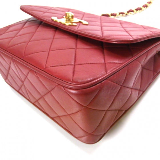 Lambskin Quilted Shoulder Bag Red