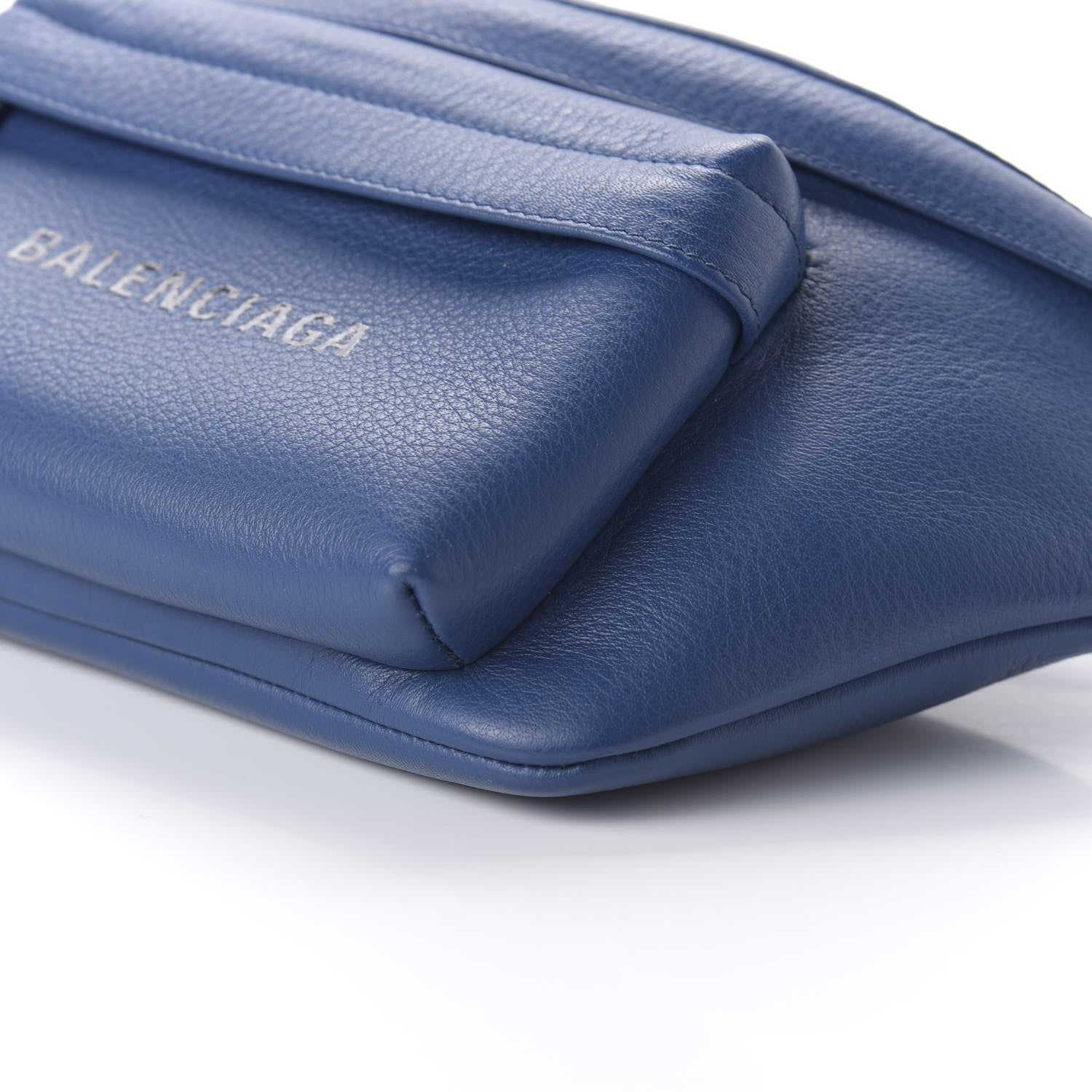 Balenciaga Smooth Calfskin Logo Large Everyday Beltpack Peacock Blue Black 9 of 10