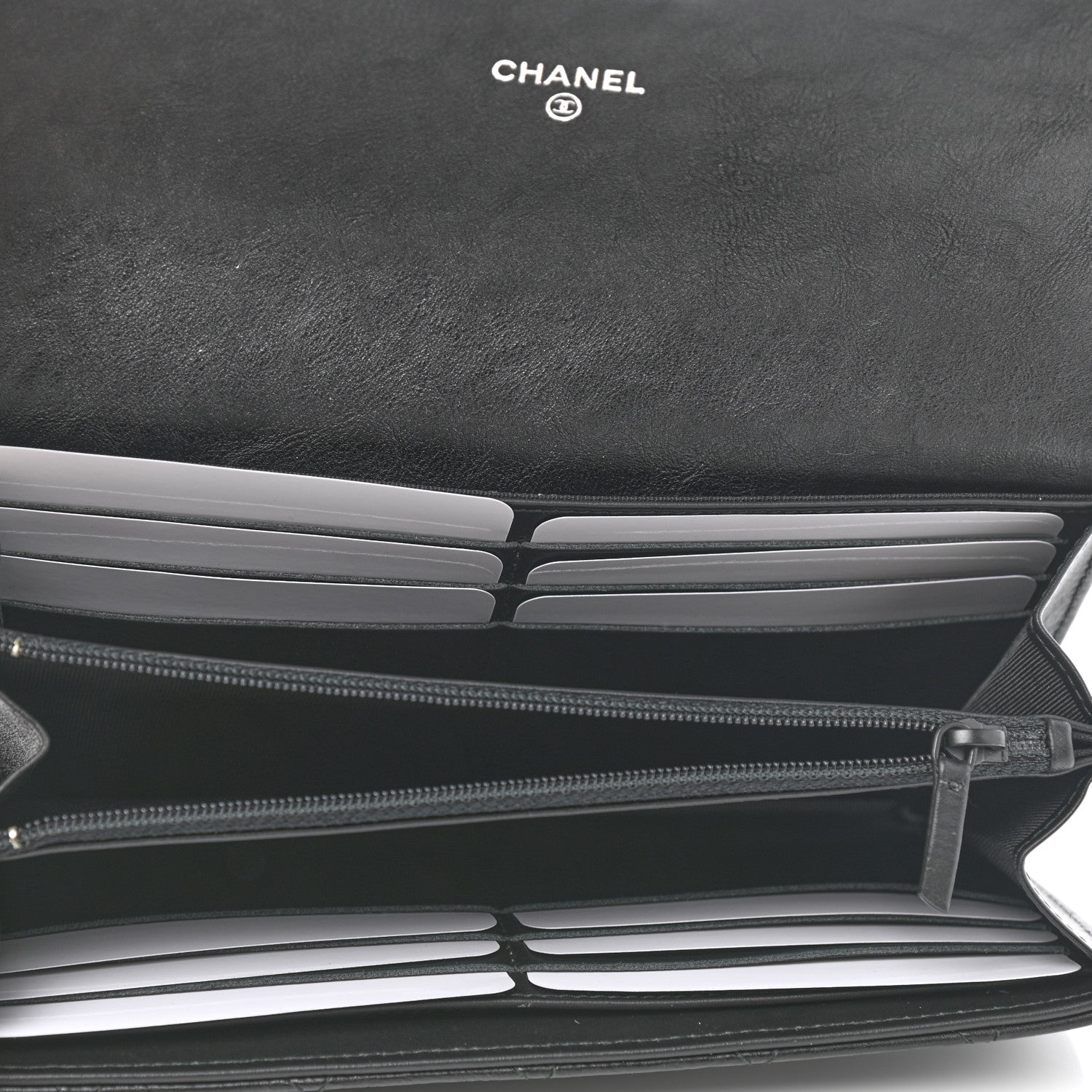 Chanel Crumpled Calfskin Quilted Large Flap Wallet So Black 5 of 9