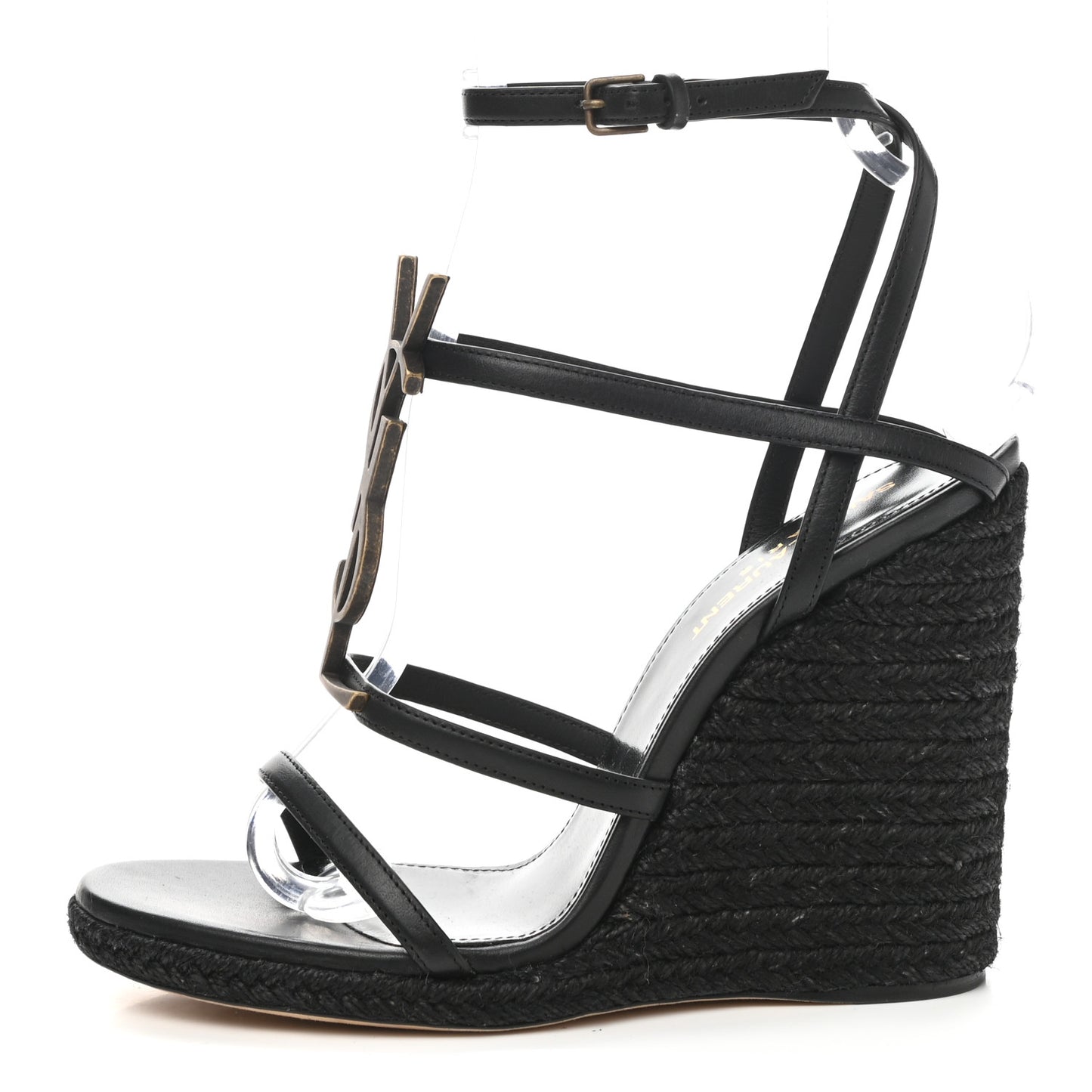Calfskin Cassandra Espadrille 105 Wedges 37.5 Black