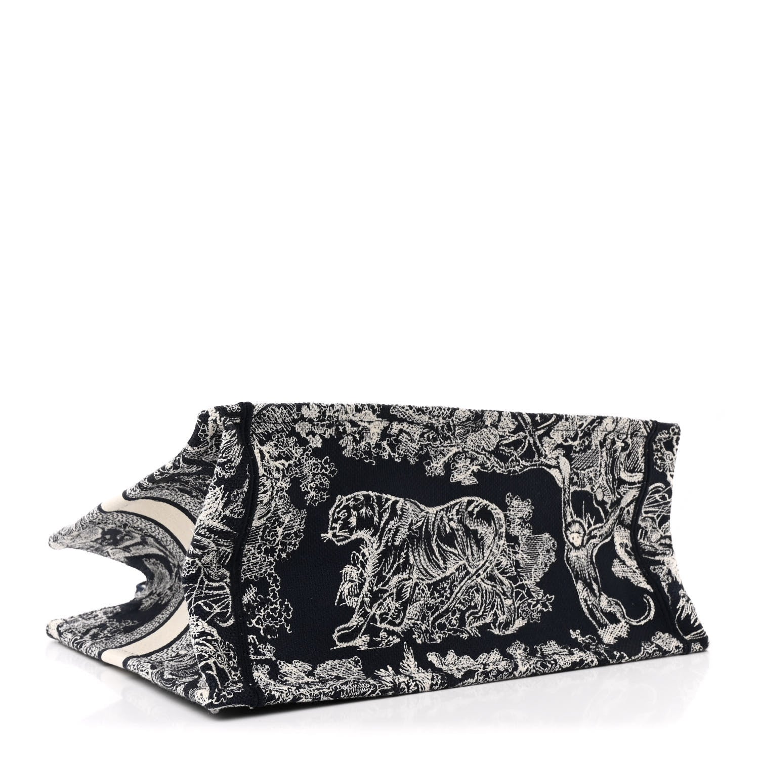 Christian Dior Canvas Embroidered Medium Dioriviera Toile De Jouy Reverse Book Tote Blue 4 of 11