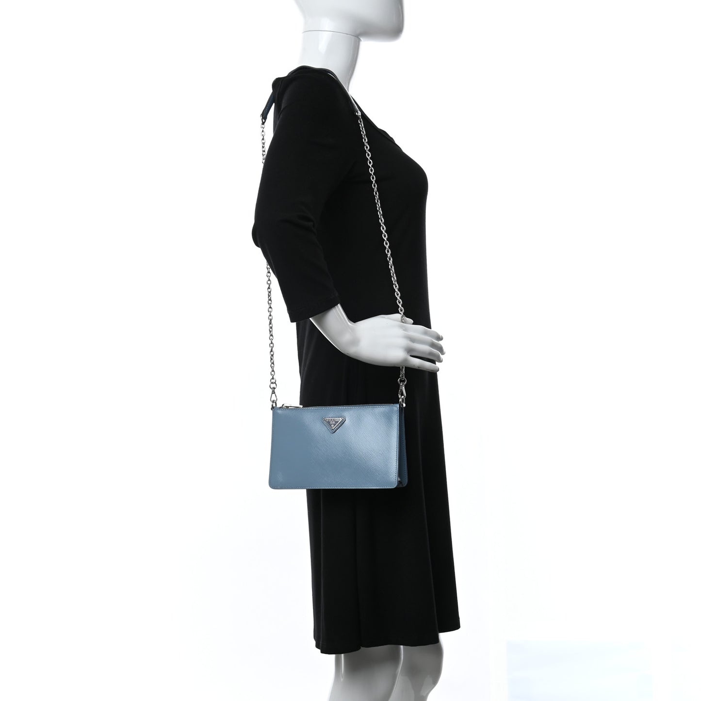Saffiano Vernice Chain Crossbody Bag Astrale