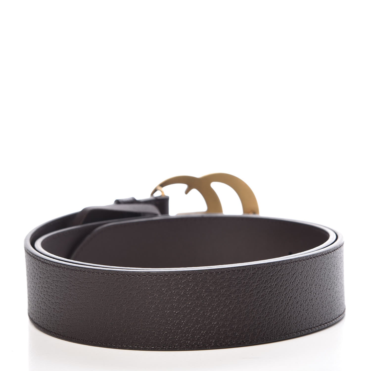 Gucci Textured Dollar Calfskin Double G 40mm Belt 95 38 Dark Cocoa 3 of 6