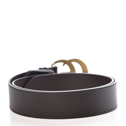 Gucci Textured Dollar Calfskin Double G 40mm Belt 95 38 Dark Cocoa 3 of 7