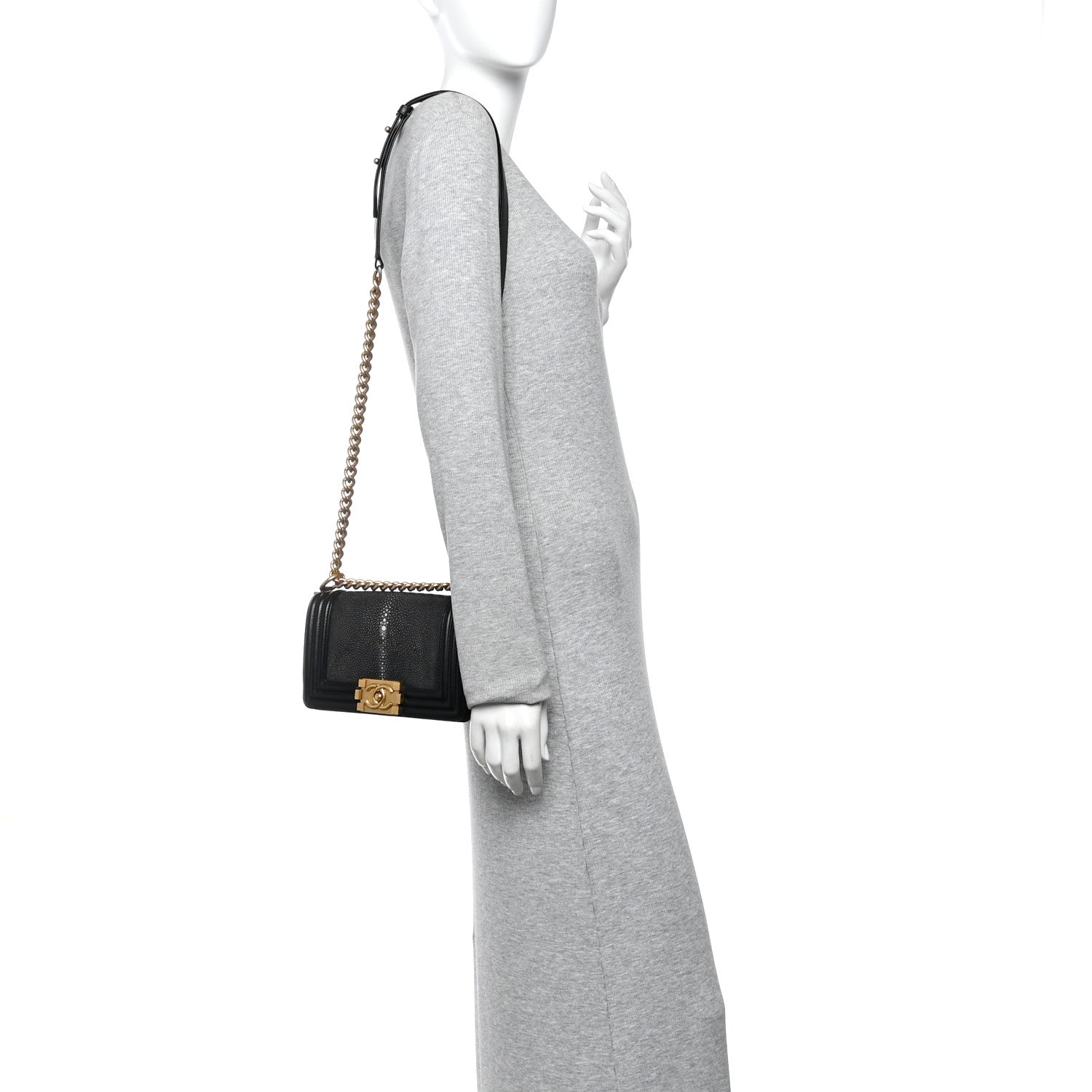 Chanel Galuchat Stingray Small Boy Flap Black 2 of 14