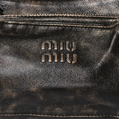Miu Miu Distressed Nappa Pocket Bag  Sand Coffee 7 of 10