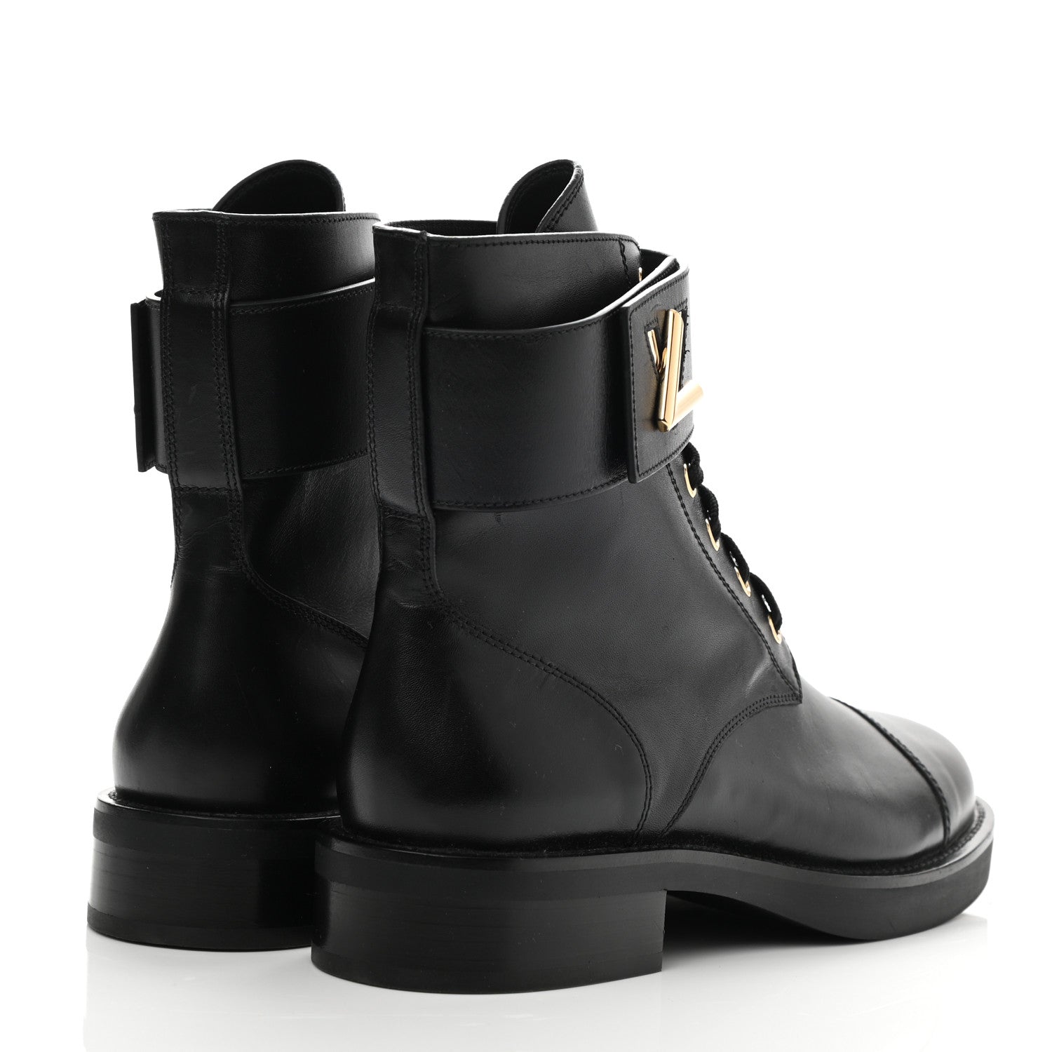 Louis Vuitton Calfskin Wonderland Ranger Boots 37.5 Black 4 of 8