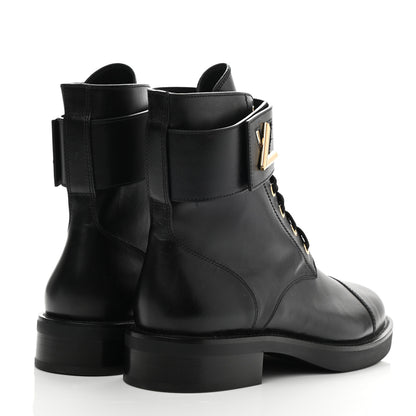 Louis Vuitton Calfskin Wonderland Ranger Boots 37.5 Black 4 of 8