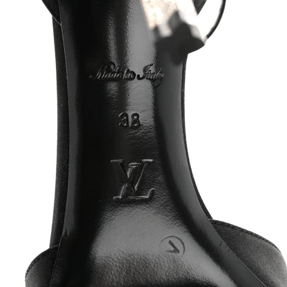 Louis Vuitton Satin Crystal Diva Sandal 38 Black 8 of 9