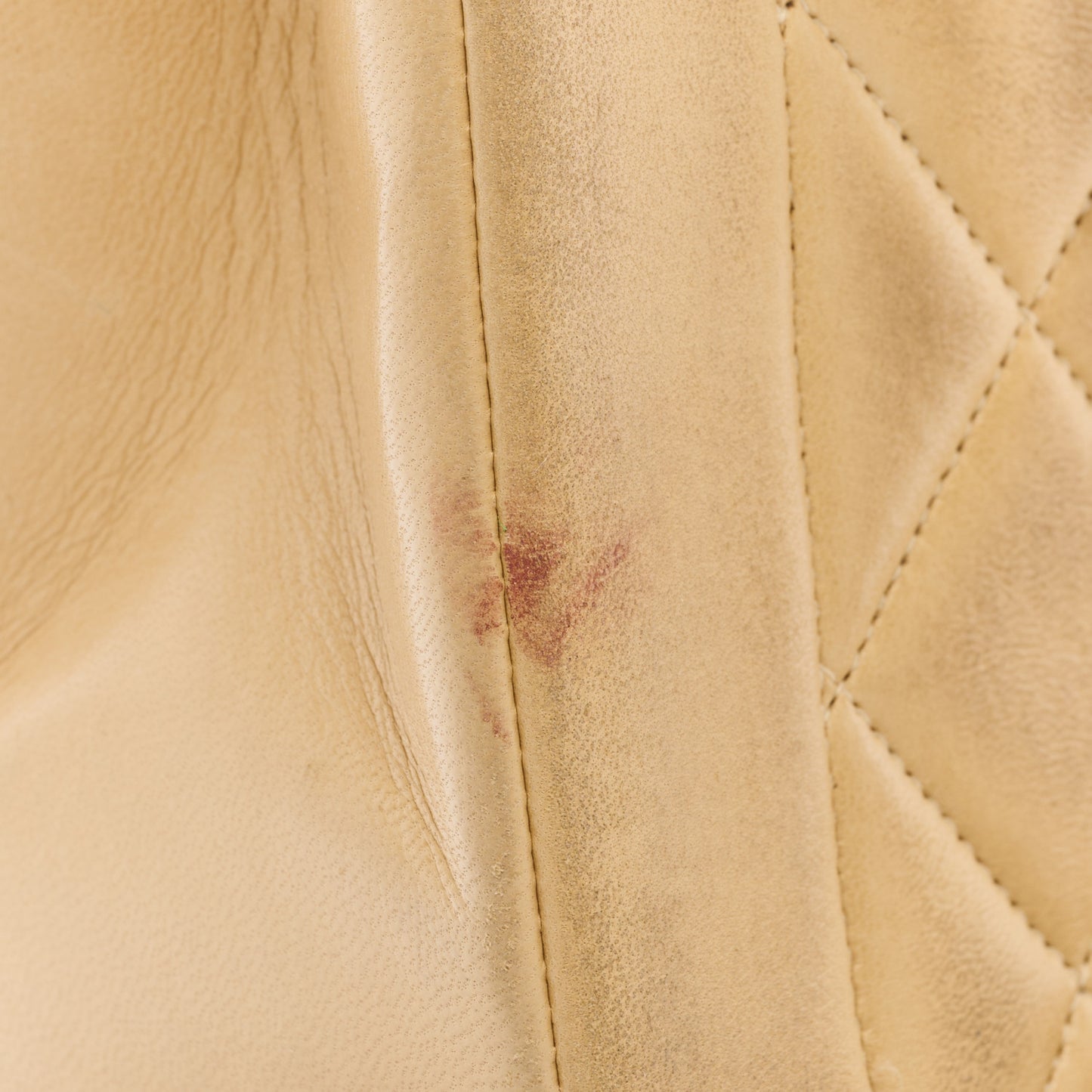 Lambskin Quilted Small Single Flap Beige