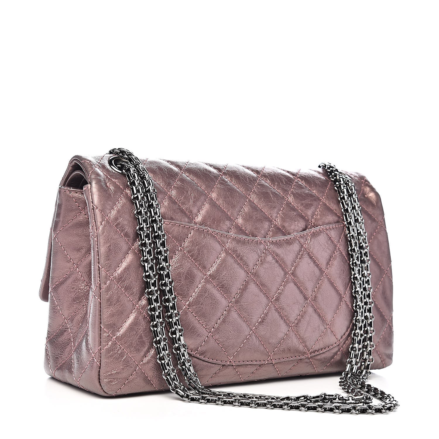Chanel Metallic Aged Calfskin Quilted 2.55 Reissue 226 Flap Rose Fonce 3 of 13